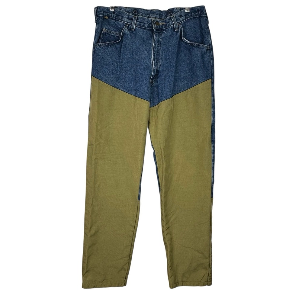 Wrangler Rugged Wear Jeans Colorblock Denim‎ Work Outdoor Pants Y2K Western